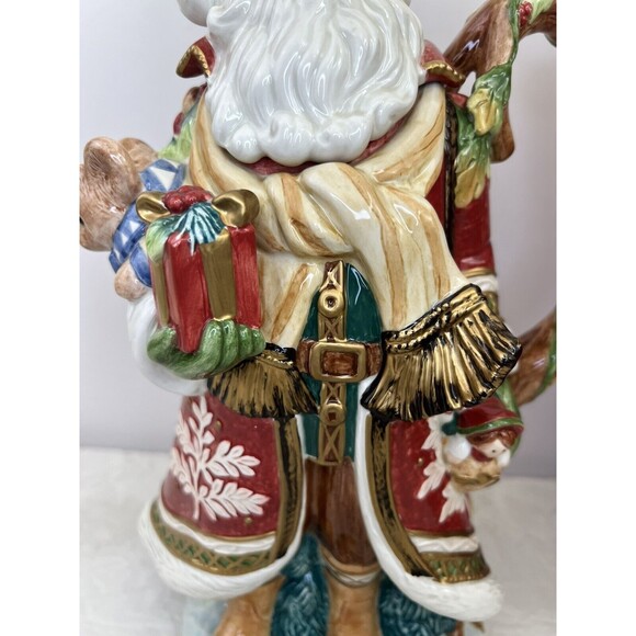 Fitz And Floyd Solstice Santa Handcrafted Christmas Teapot 12” 2005 New Open Box - Picture 4 of 16